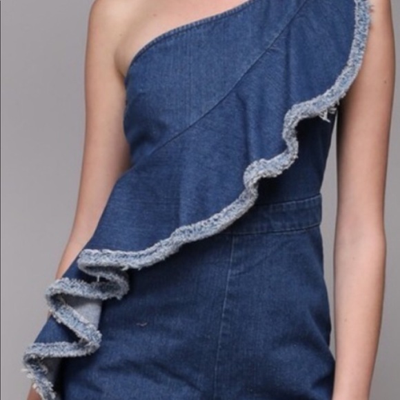 Brand New Boutique Item Denim Romper - Picture 5 of 5